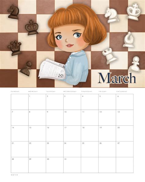 Free Printable 2021 The Queens Gambit Calendar The Cottage Market