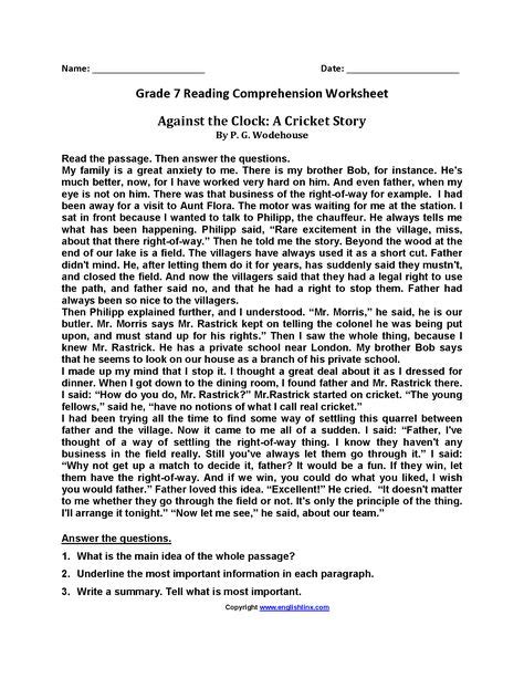 Reading Comprehension Grade Test Lori Sheffield S Reading Worksheets