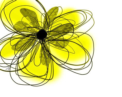 Yellow Abstract Flower Art Digital Art By Ann Powell Pixels