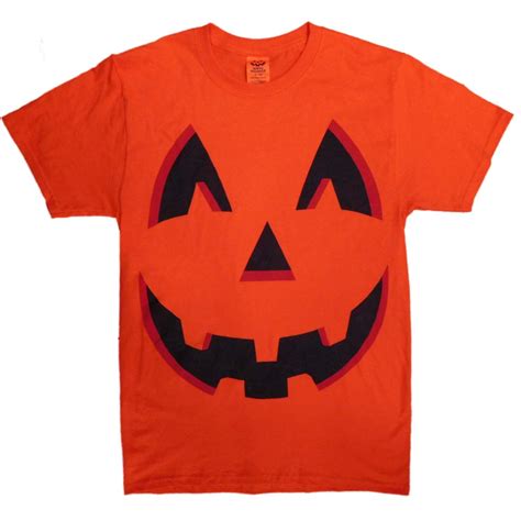 Halloween Mens Orange Jack O Lantern Pumpkin Costume T Shirt M