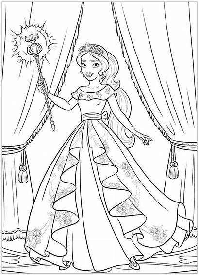 Elena Avalor Coloring Printable Disney Coloriage Princess