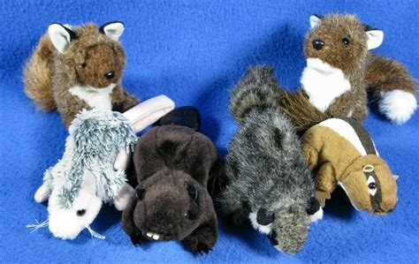 Folkmanis Lot 6 Mini Finger Puppet Animals Fox Opossum Raccoon Chipmunk