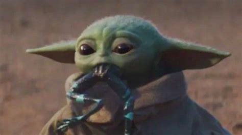 Baby Yoda Eating Frog