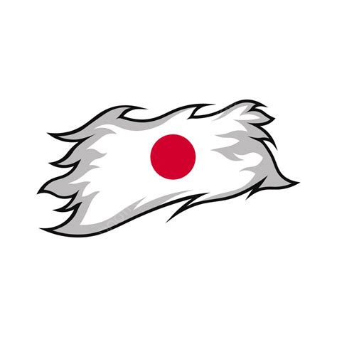 Vector Illustration Of Japan Flag With Torn Ornament Japan Flag