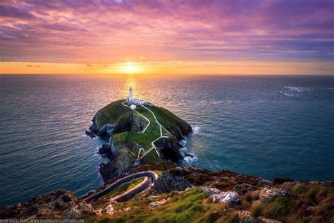 Sunset At The South Stack Near Holyhead Anglesey Wales By Joe Daniel