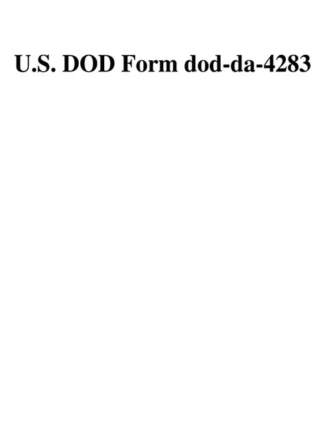 Da 4283 2003 2023 Form Fill Out And Sign Printable Pdf Template Signnow