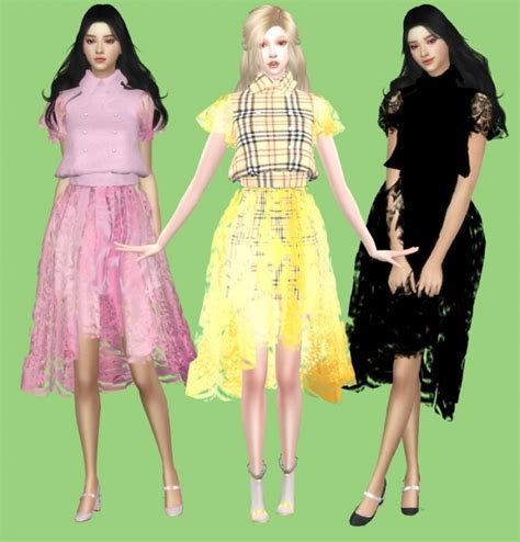 Collar Lace Dress At Simjigi The Sims 4 Catalog