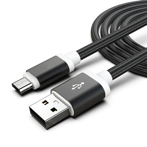 Fast Charging Micro Usb Cable Nylon Braided Wire Cord Metal Sync Cables