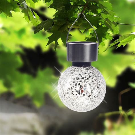 LED Hänge Solar Kugel Lampe Edelstahl Balkon Beleuchtung Mosaik Spiegel