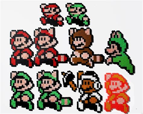 Mario Y Luigi Super Mario Bros 3 Nintendo Perler Bead Pixel Etsy México