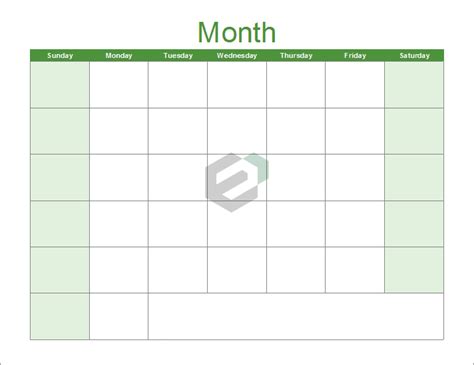 Printable Blank Calendar Free Excel Calendar Templates