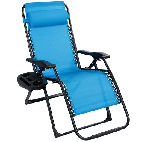Costway Oversize Lounge Chair Patio Heavy Duty Folding Recliner Gray