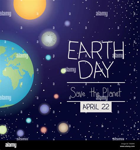 Group Of Planets Earth Day Celebration Stock Vector Image And Art Alamy