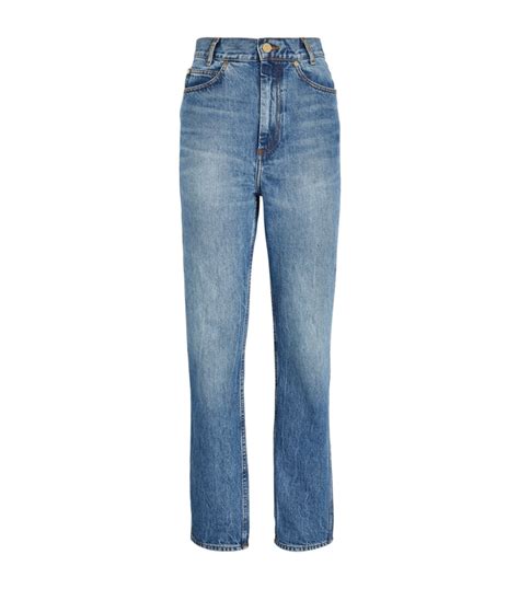 SANDRO Blue High Waist Jeans Harrods UK