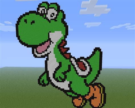 Minecraft Pixel Art Yoshi By Raphivania On Deviantart