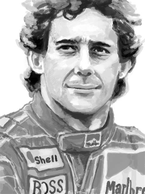 Ayrton Senna Tagme Male Focus Monochrome Racing Suit Short Hair Upper Body Image View