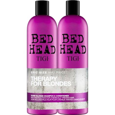 Tigi Bed Head Therapy For Blondes Dumb Blonde Shampoo Conditioner For Chemically Treated Hair
