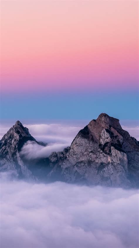 1080x1920 Mountains Clouds Nature Hd For Iphone 6 7 8 Wallpaper