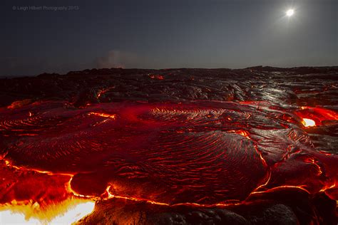 Hawaiian Lava Daily Hawaiian Molten Lava Continues From Crater To Sea