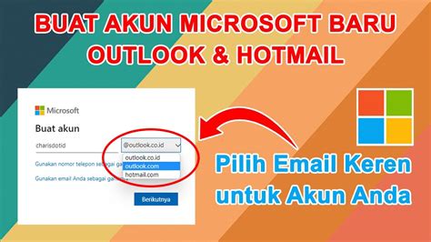 Cara Membuat Akun Microsoft Baru Email Outlook And Hotmail Youtube