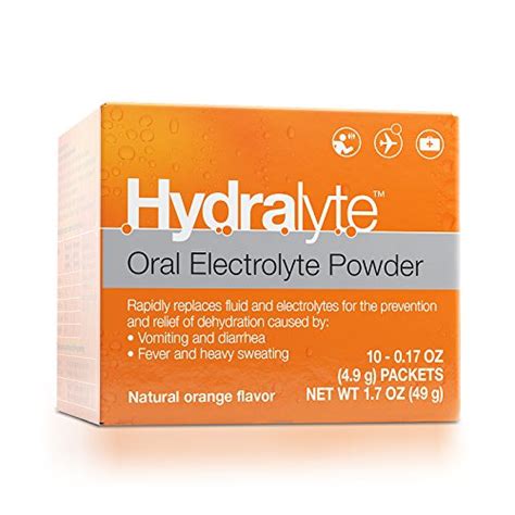 Hydralyte Electrolyte Hydration Powder Packets Formula Orange 10