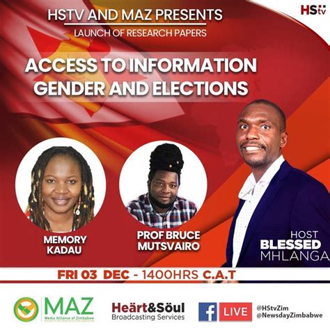 Hstv And Maz Presents Access To Information Gender And Elections Media Alliance Of Zimbabwe