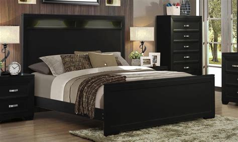 Light up headboard curtains bedroom design luxurious bedrooms. Soflex Ophelia Black Tall Headboard King Bedroom Set 2Pcs ...