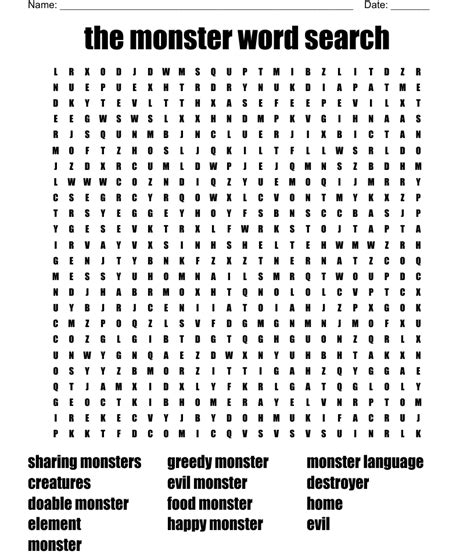 The Monster Word Search Wordmint