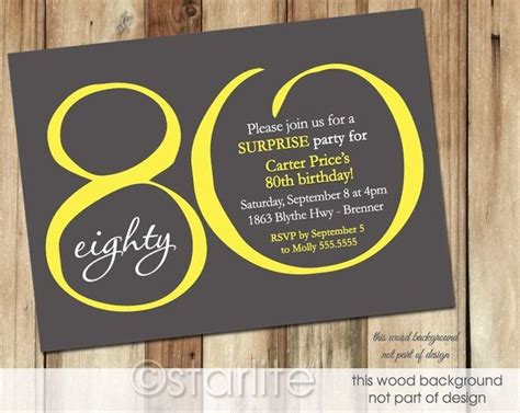 80-års fødselsdag invitationer | 80th birthday invitations, Milestone