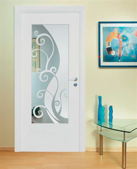 1 Lite Interior Slab Book Door With Frosted Glass Insert