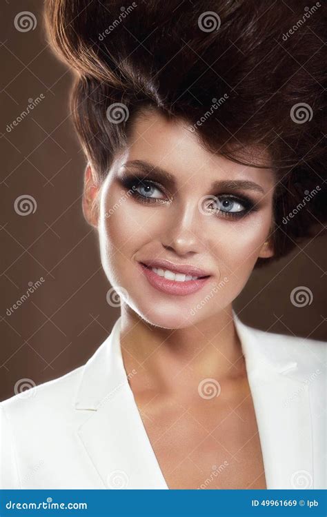 Portrait Of Sophisticated Smiling Woman Stock Image Image Of Fashion