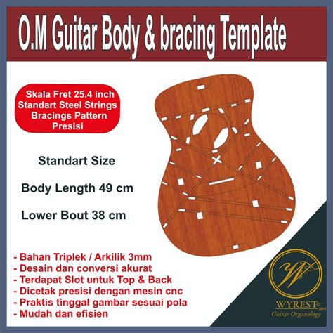 Jual Template Body And Bracing Template Gitar Akustik Model Om