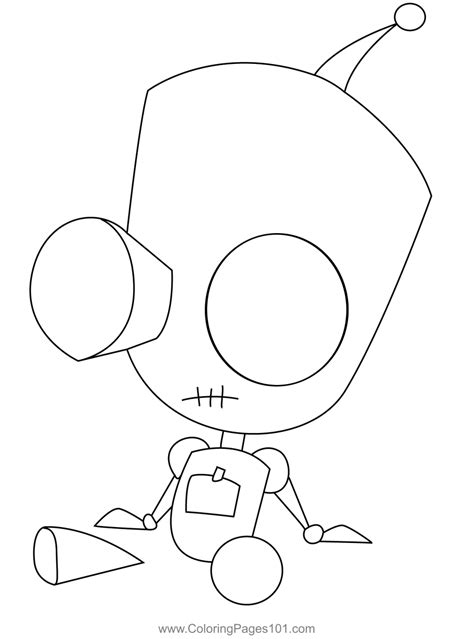 Gir Coloring Page For Kids Free Invader Zim Printable Coloring Pages