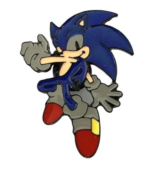 Sonic The Hedgehog 1 12 Inch Tall Enamel Metal Pin Ebay