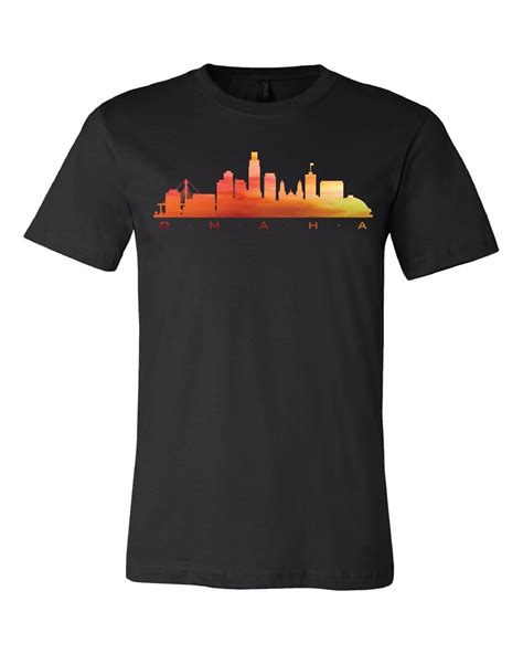 Lawlors Custom Sportswear Omaha Skyline Warm Watercolor T Shirt