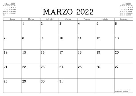 Calendario Mensual Marzo 2022 Para Imprimir Pdf Php Imagesee