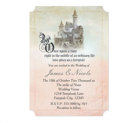 6 Fairytale Wedding Invitation Designs And Templates Psd