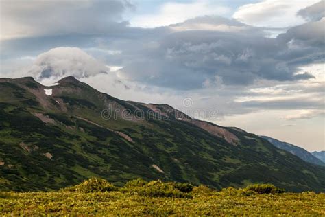 View Of The Volcano Vilyuchinsky In Overcast Weather Kamchatka