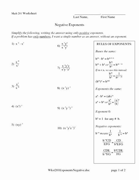 50 Simplify Exponential Expressions Worksheet | Chessmuseum Template