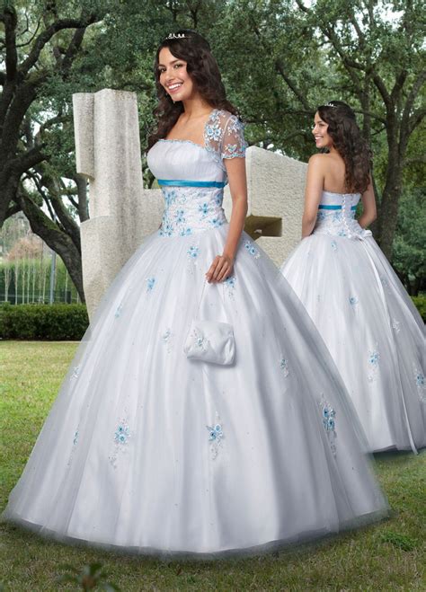 White Ball Gown Strapless Lace Up Full Length Tulle Quinceanera Dresses