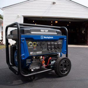 The westinghouse wgen9500df is a powerful open frame dual fuel generator with a rated wattage of 9500 w and a starting wattage of 12500 w. Westinghouse WGen9500 9500/12500W Portable Generator: Spec ...