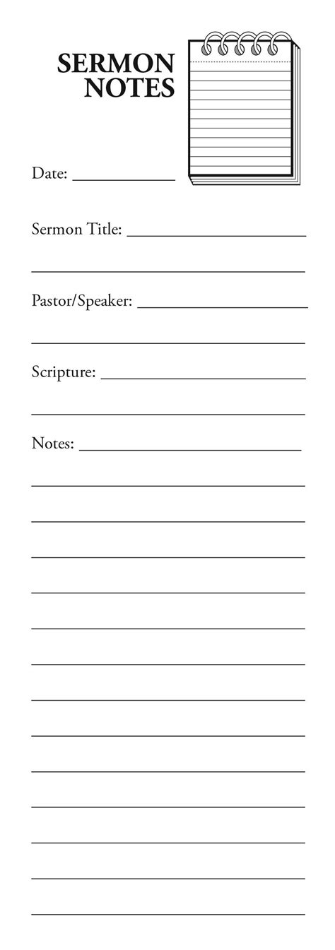 Free Printable Sermon Notes Template Printable Templates