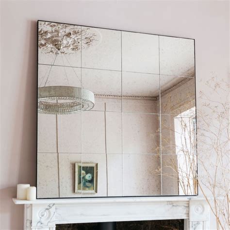 antiqued squares wall mirror graham and green