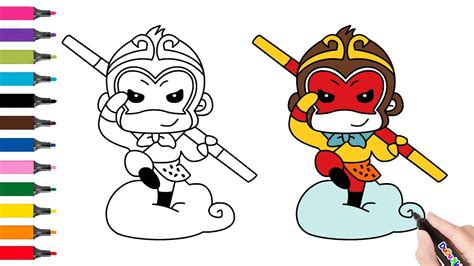 How To Draw Monkey King Step By Step Monkey King Drawing For Kids