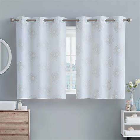 Hookless® Sunburst 45 Inch Window Curtain Panel In Metallic Gold Bed