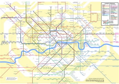 Tube And Rail Map Showing Travel Zones Map Of Zones In London Map