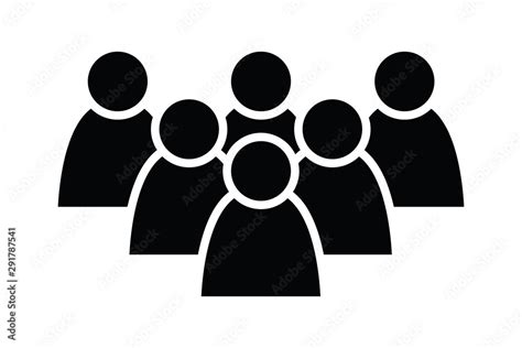 6 People Icon Group Of Persons Simplified Human Pictogram Modern