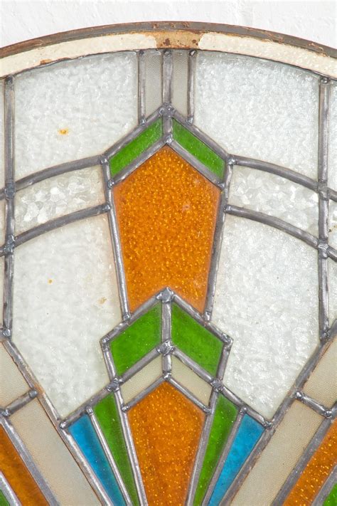 Lot An Art Deco Arched Leaded Glass Window First Quarter 20th Century