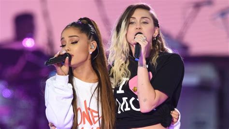 Ariana Grande And Miley Cyrus Perform At One Love Manchester Concert Variety