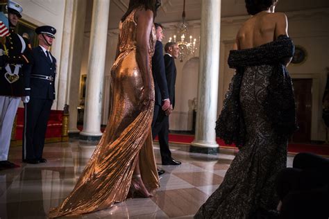 michelle obama sparkles in custom versace gown at final state dinner footwear news